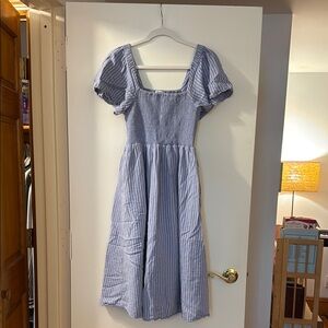 Madewell Blue Striped Maxi Dress